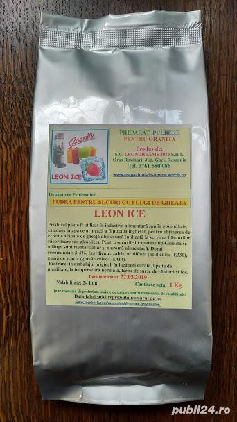 Pudra LEON ICE pentru sucuri cu fulgi de gheata