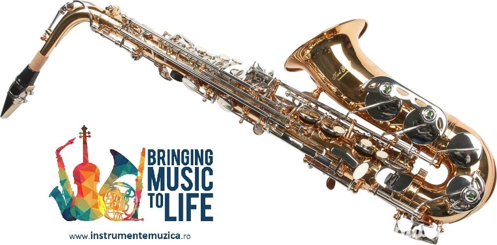 Alto Sax Karl Glaser AURIU+ARGINTIU NOU ALT curbat Saxophone Germania