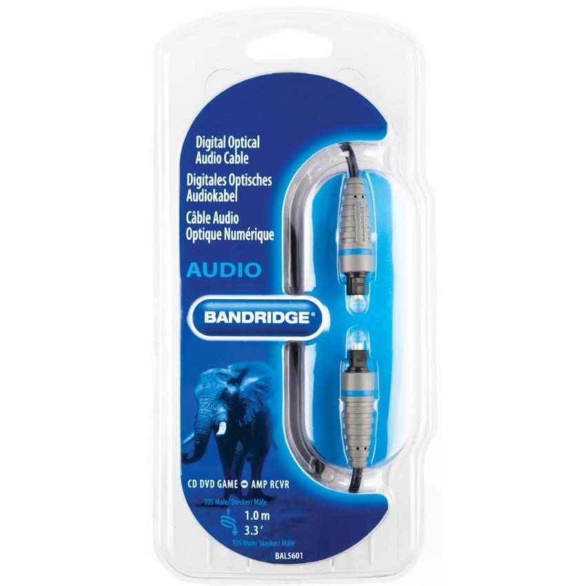 Connects digital audio device to an AV Receiver via TOS link connection.