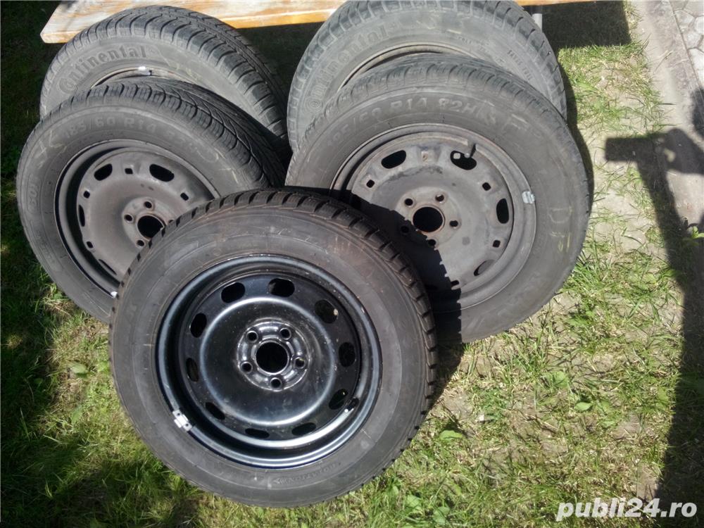 VÂND 5 ROŢI (jante cu anvelope): 4 buc 185/60R14, 1 buc 175/65R14