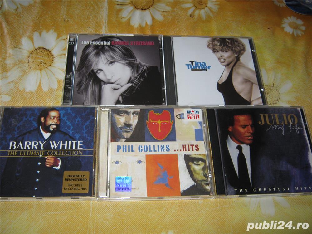 5 cd muzica,originale,carticica,versuri,tina turner,barbra streisand,phil collins,julio iglesias