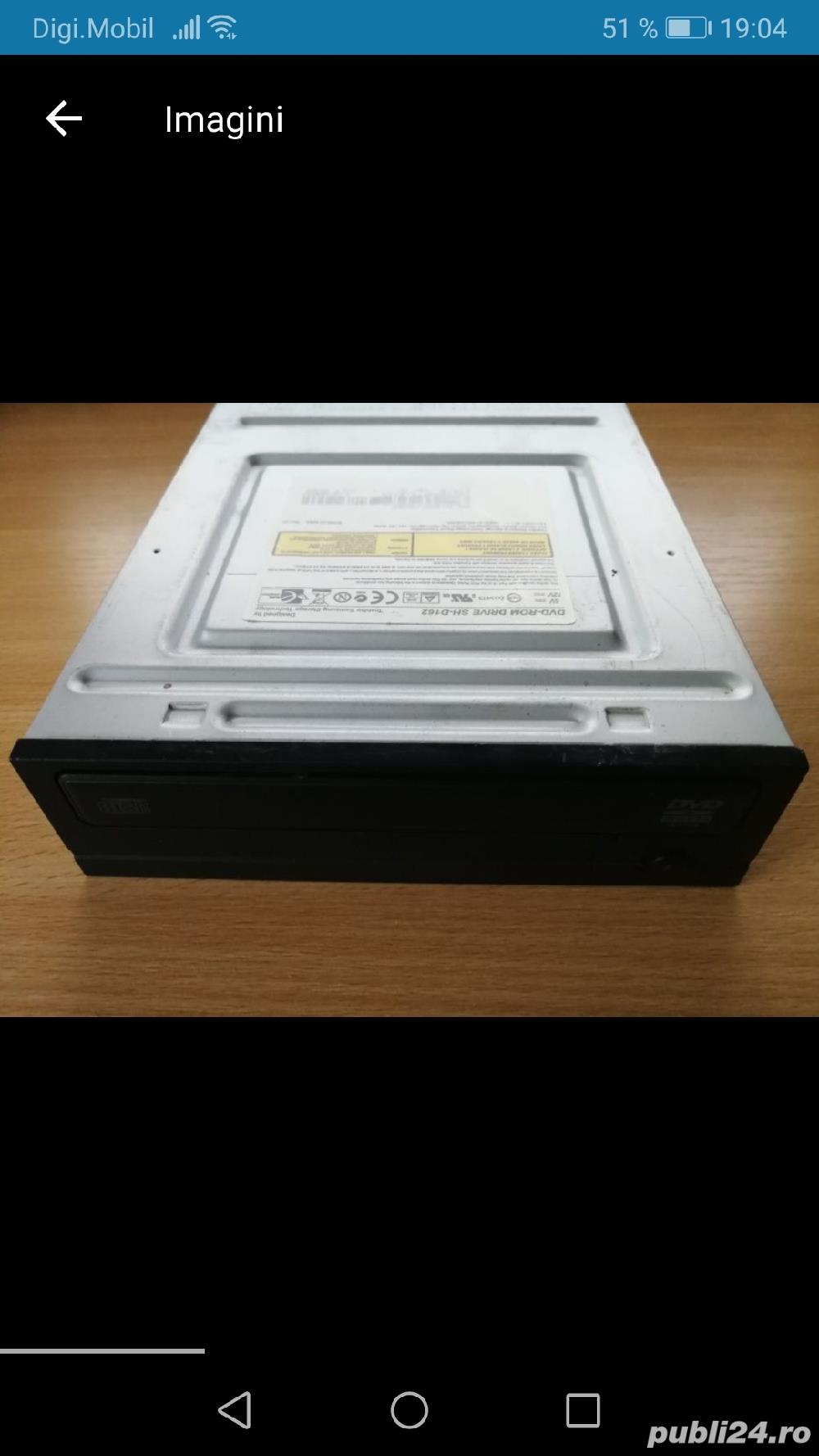 Vând unitate optică DVD-ROM, pe negru, model SH-D162D Vând unitate optică DVD-ROM, pe negru, model SH-D162D