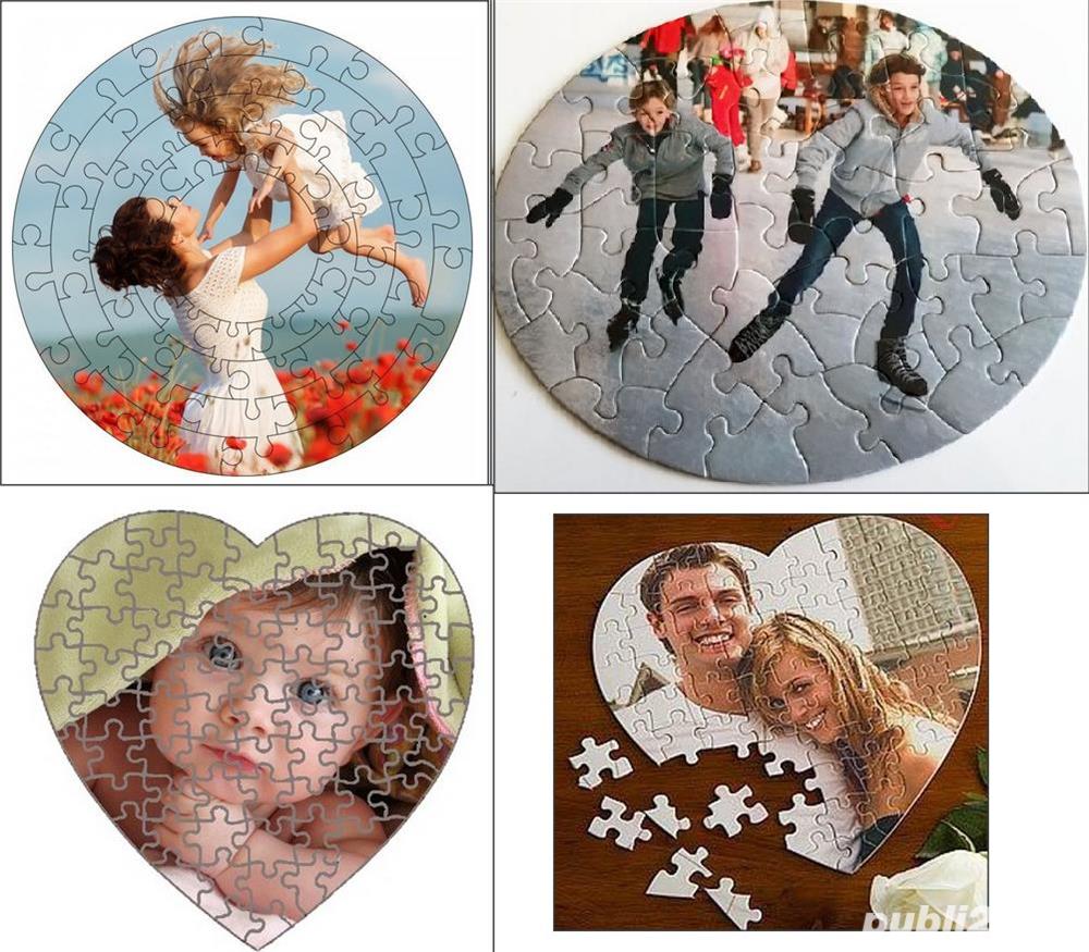 puzzle personalizat - dreptunghiA4, rotund D=20cm, inima - pt copii, parinti, bunici
