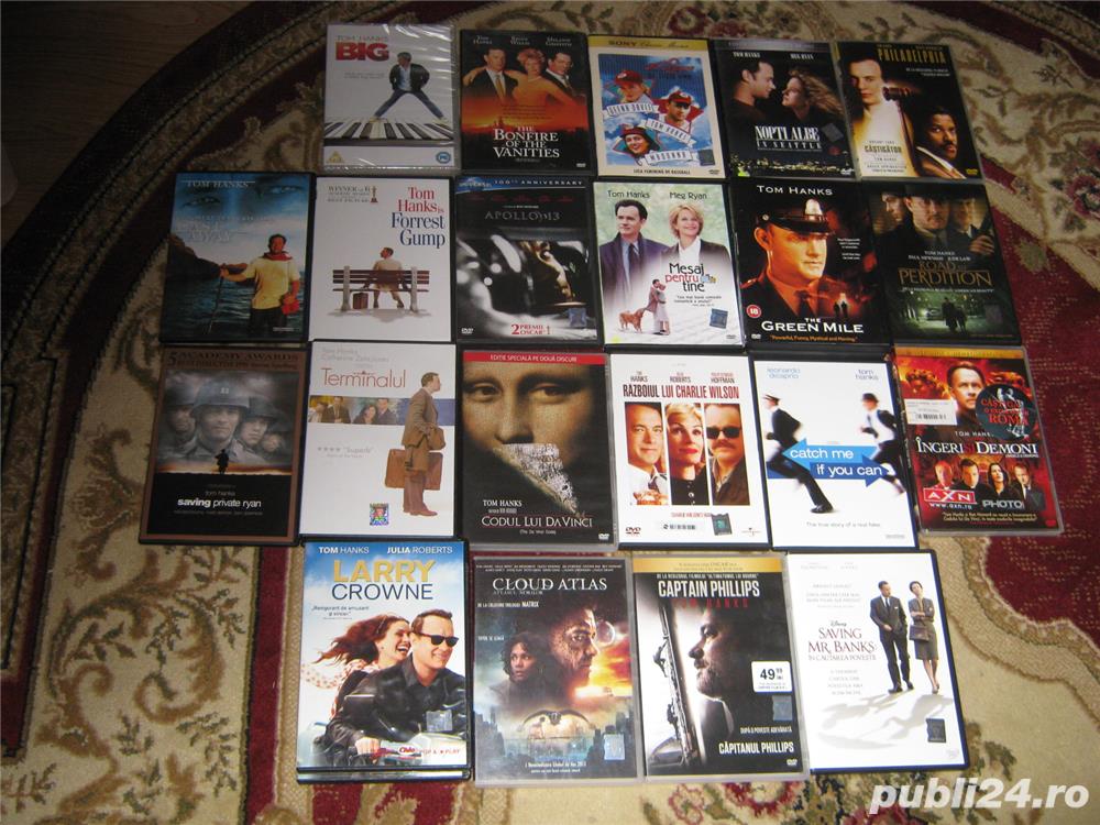 Tom hanks,26 dvd originale,subtitrate romana,multe raritati,dar si unicate,colectie de lux