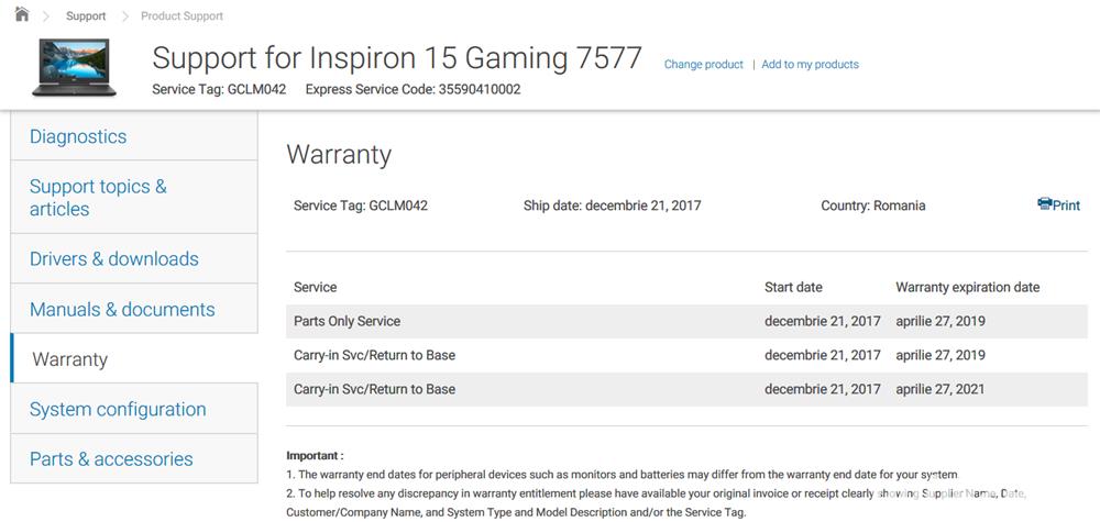 INSELATORIE - Laptop gaming DELL 7577