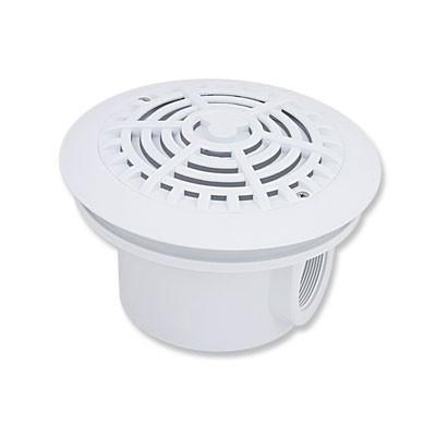 Sifon rotund din ABS alb pentru piscine cu liner