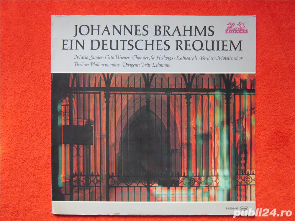 vinil Brahms - Ein Deutsches Requiem - 2xLP ,dirigent Fritz Lehmann
