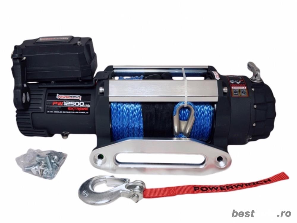 Troliu PW 12500 Extreme PRO SR cu coarda sintetica - 5670 kg NOU