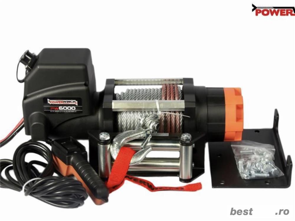 Troliu Electric PW6000E pentru 4X4 cu 2 usi-2722 kg.pe horizontala NOU