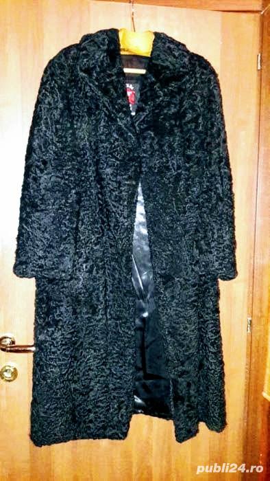 Haina lunga din blana de astrahan natural mas. 48-50