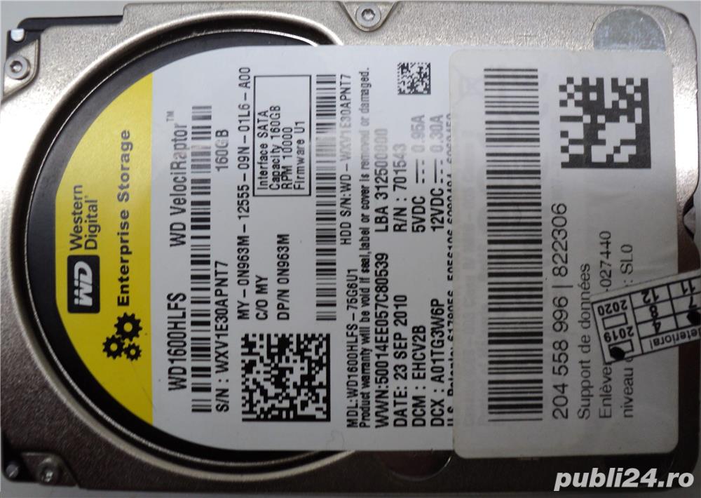 Hard Disk-HDD Western Sata WD-Raptor (10.000 rpm) 160 Gb 2,5" CODE:WD1600HLFS