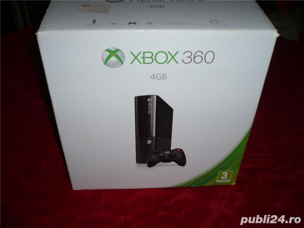 X Box 360 Slim La Cutie +Jocuri Toate Accesoriile Aferente  HDD 500 Giga   (Schimb) 