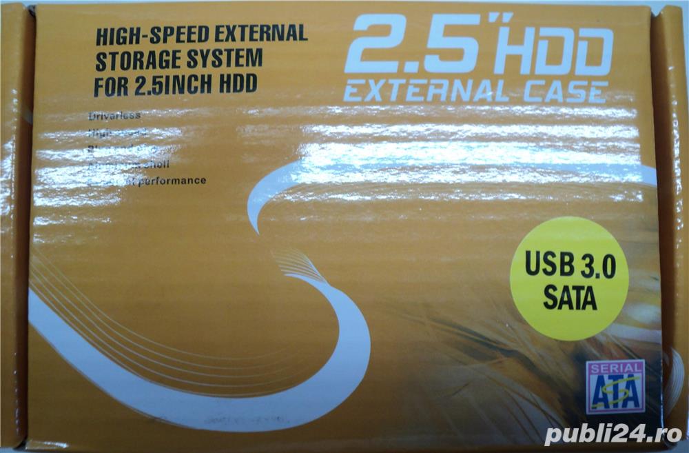 Adaptor HDD Caddy HDD/SSD SATA 3 Extern 2,5" USB 3.0 Metalic NOU