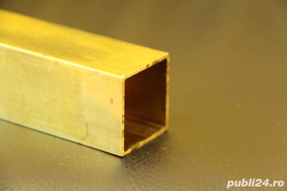 Teava alama patrata 30x30x2mm CuZn37 CW508L teava alama rectangulara Brass square tube brass tube.