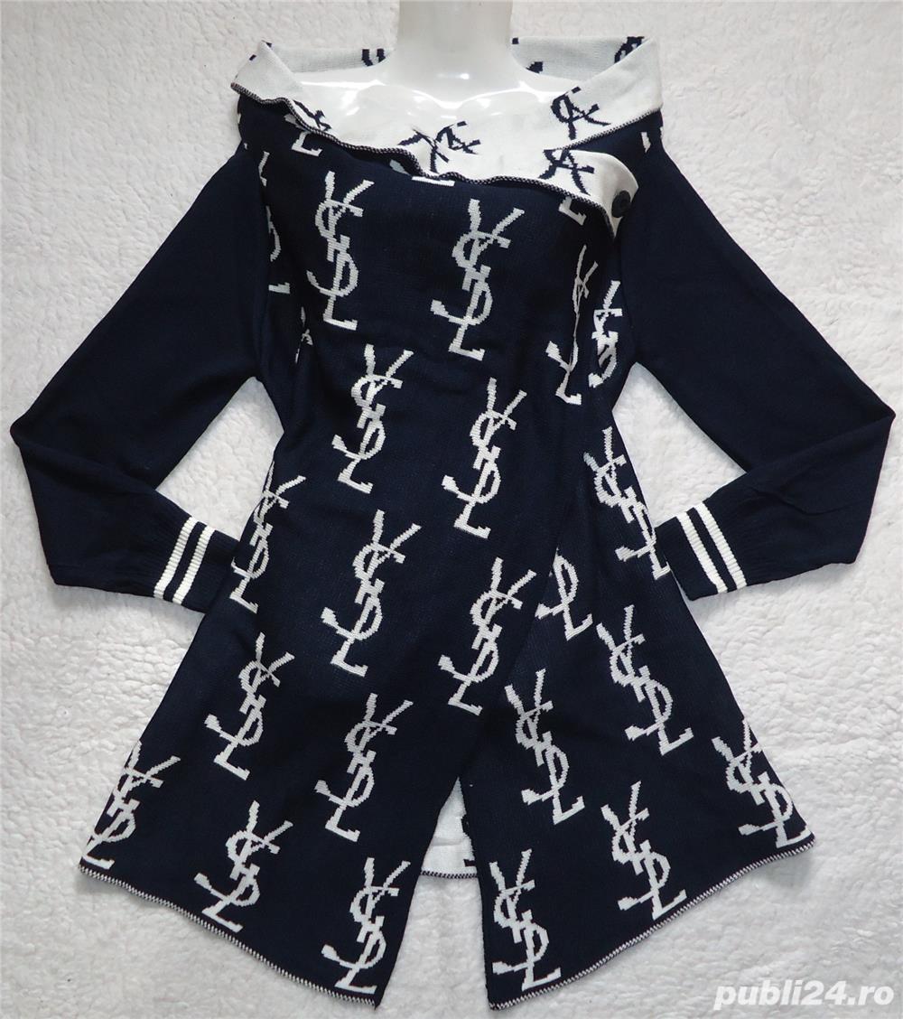 Jacheta cardigan dama monograme supradimensionate pardesiu poncho all seasons YSL