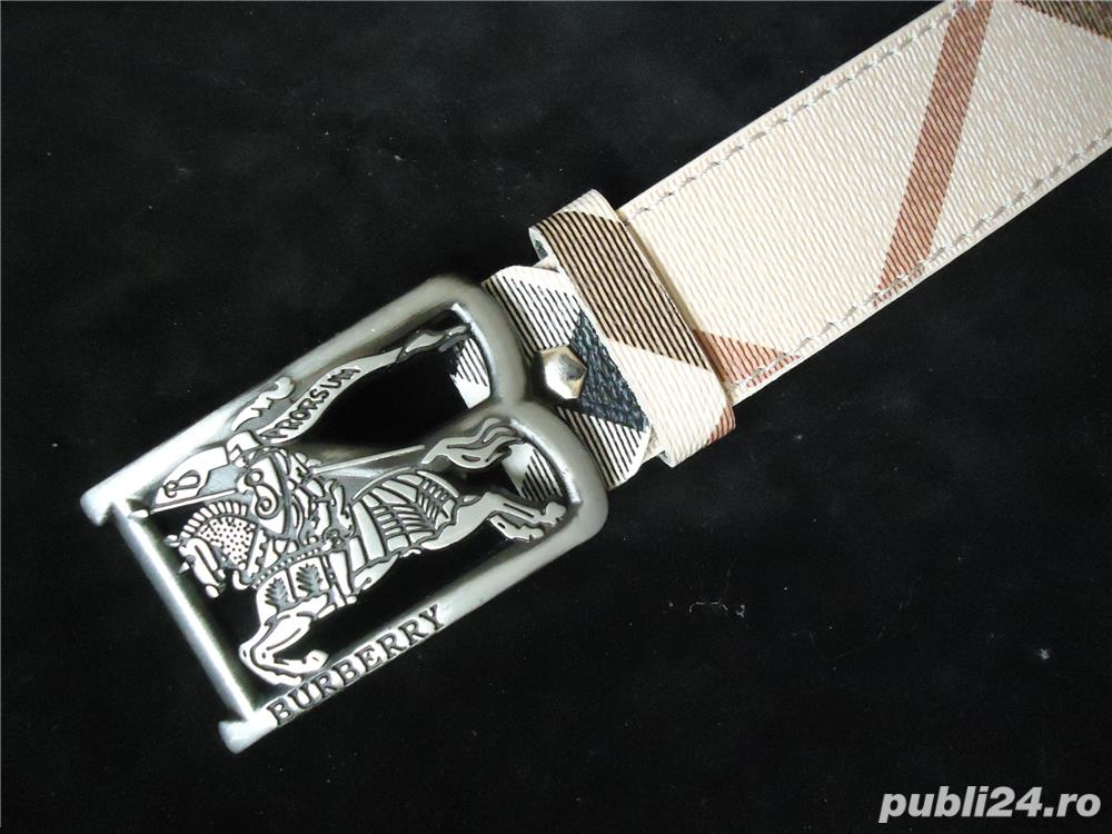 Curea barbati piele ecologica catarama "B" emblema gunmetal