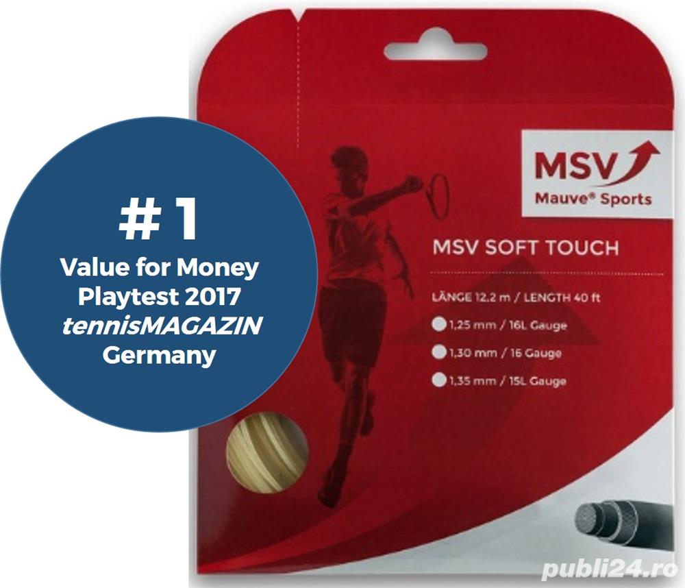 Racordaj tenis MSV Soft Touch natural  grosime 1.25 12 metri plic