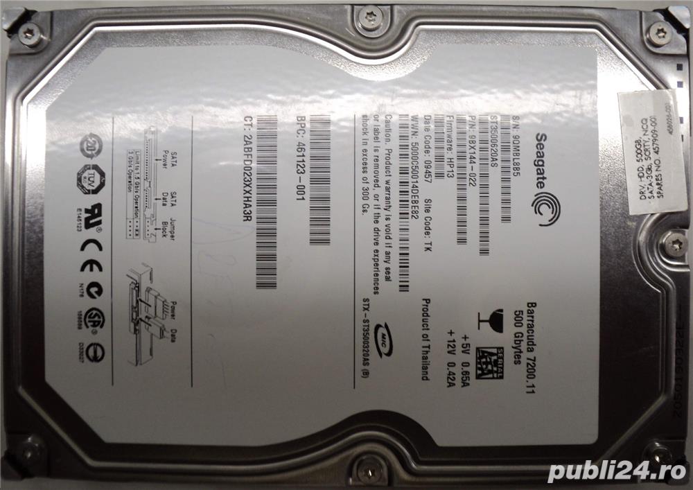 Hard Disk-HDD Sata 3,5" HDD-500 Gb Seagate ST3500620AS Refurbished (Reset Factory) Zero ore