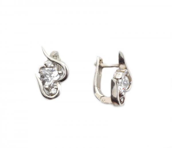  Cercei argint rodiat cu zirconiu - DA201