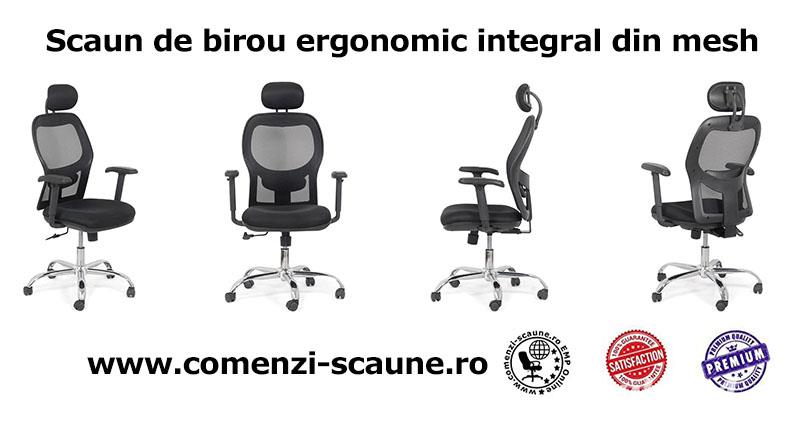 Scaun de birou ergonomic integral din mesh-Transport Gratuit