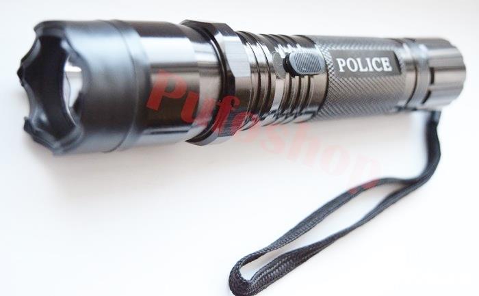 Electrosoc 1000KV din aluminiu acumulator intern, buton 3 pozitii ON pentru aprindere lanternei OFF 