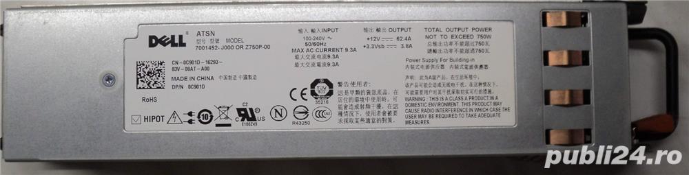 Sursa Server Dell Originala 750W Redundant CODE: 7001452-J000 Dell-750 Watt Redundant Power Supply