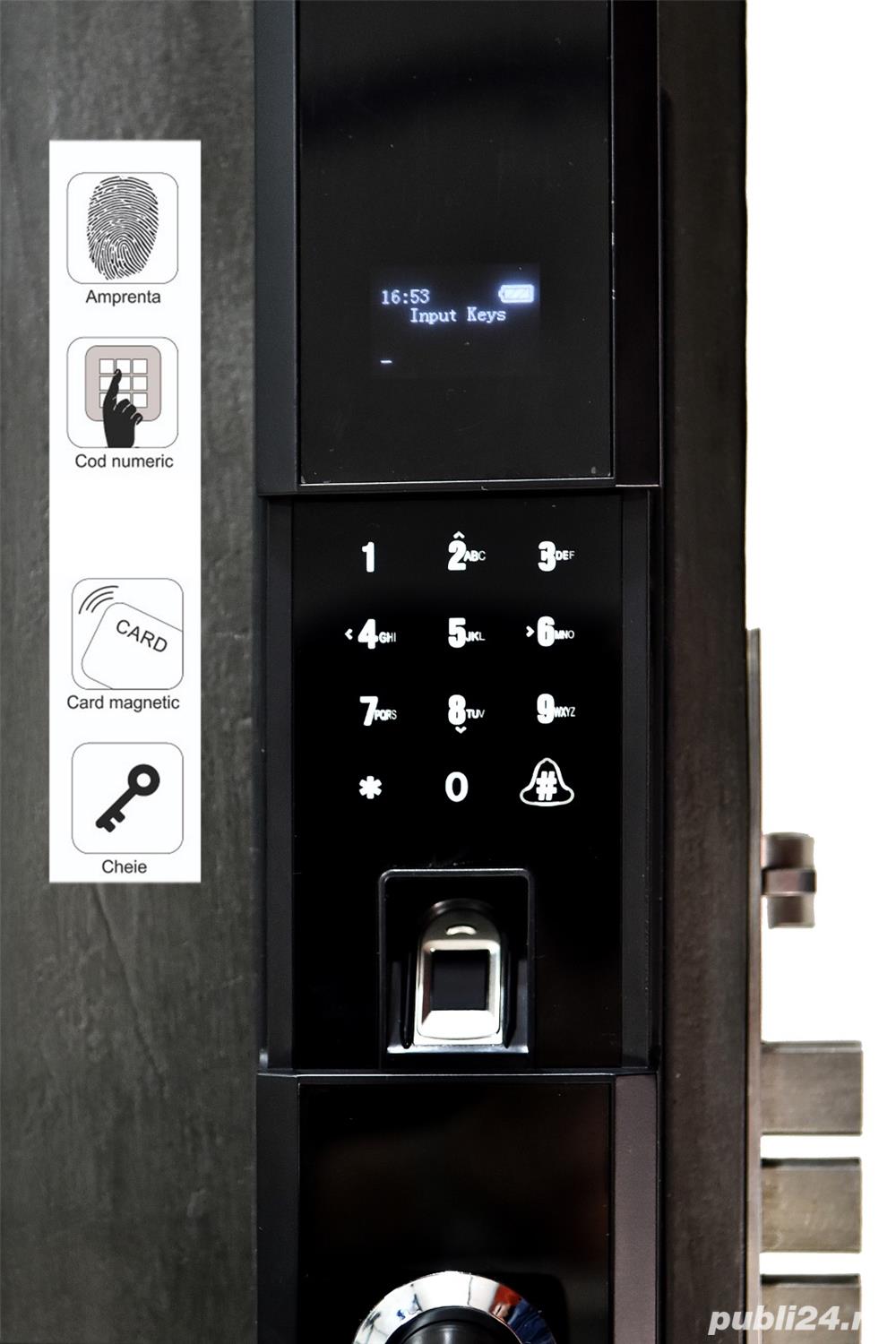 Incuietoare smart waterproof cu amprenta, card, cod, cheie