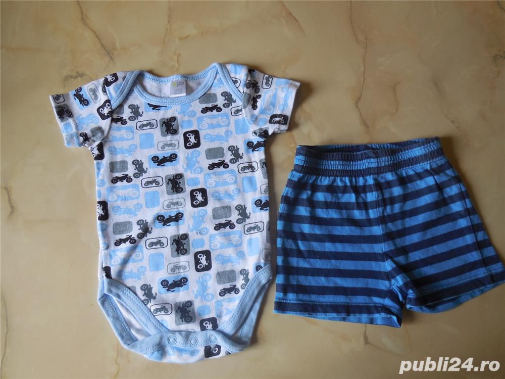 Body de vara + pantaloni scurti pentru 3 - 6 luni