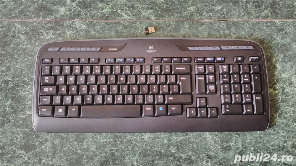 Tastatura Logitech K330 wireless 2.4Ghz, Layout Uk, taste multimedia