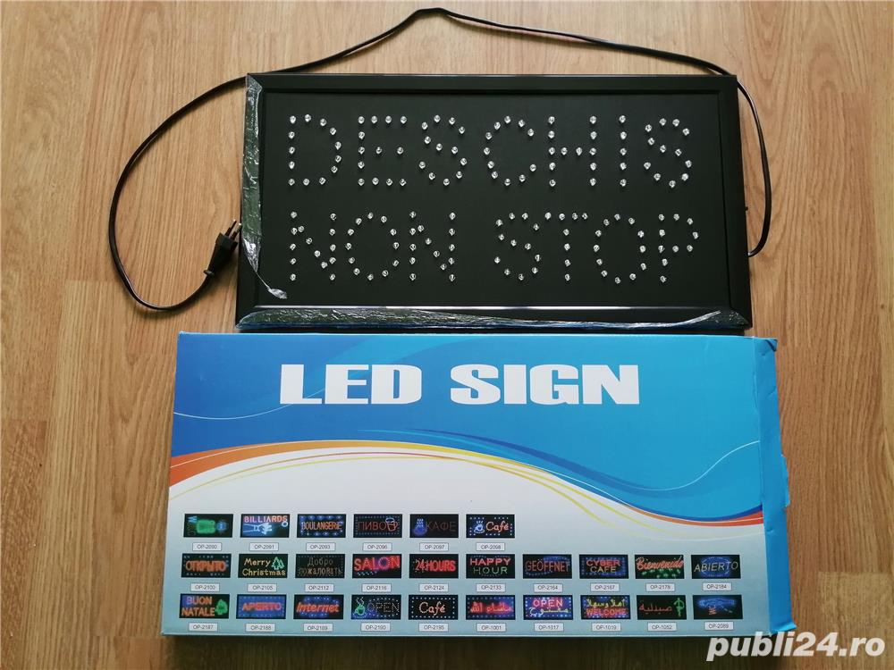 Vand Afisaj Reclama Panou cu Leduri (DESCHIS NON STOP), NOU Pret 120 Lei