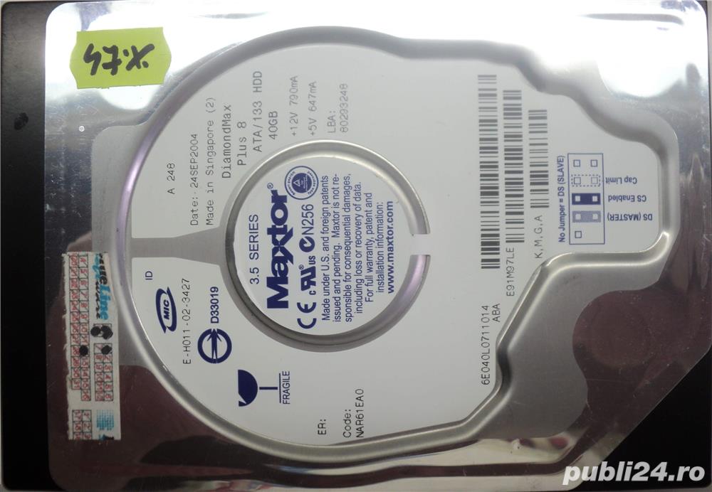 Hard Disk-HDD Maxtor 40 Gb IDE 3,5"-Defect CODE: NAR61EA0 Mai are 47% viata