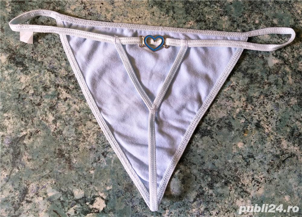 HOT! Chiloti tanga de vis super mini tip snur incitanti fete femei bleu pal mar. S (noi)
