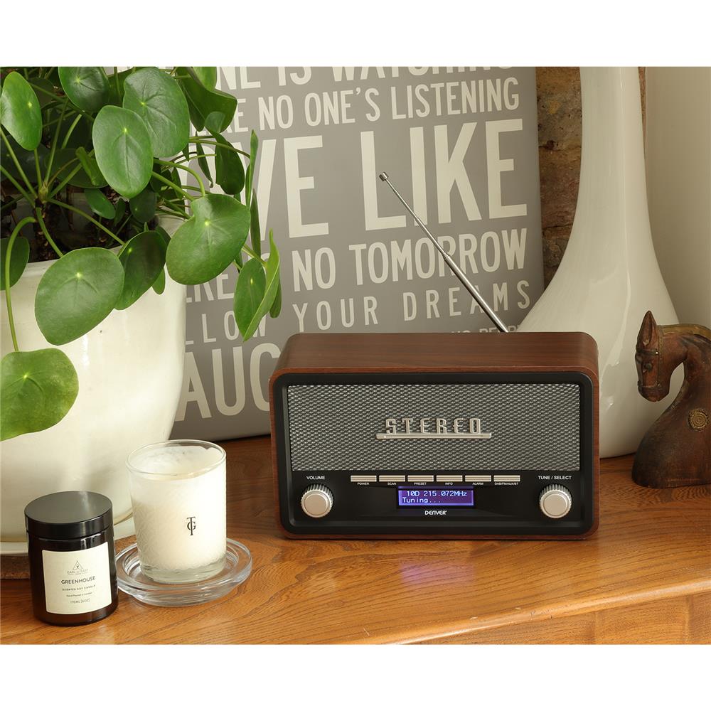 DENVER DAB-18 stereo retro digital radio DAB+/FM radio with Bluetooth