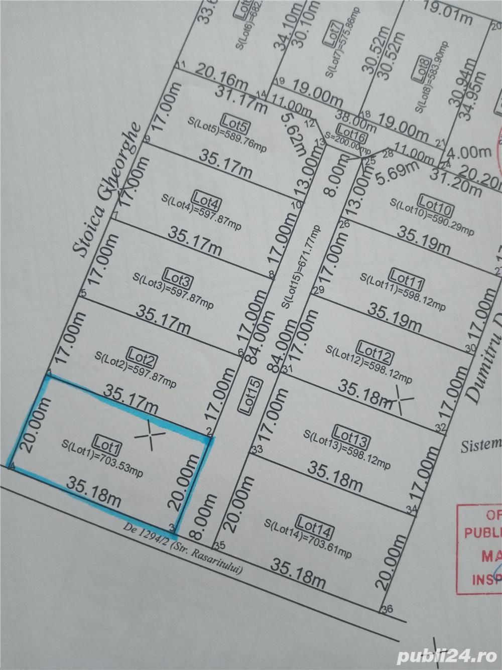 Teren intravilan Cornetu, str. Răsăritului nr. 19, 600 + 70 mp