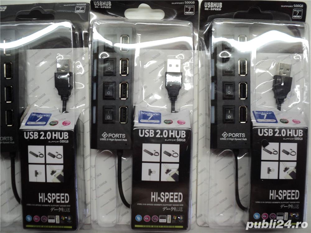 Hub USB 4 Porturi Cu Intrerupatoare Power NOU Produs NOU (Sigilat)