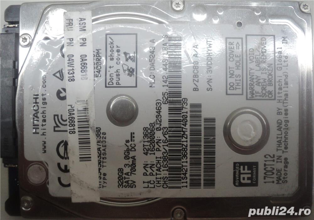 Hard Disk Sata 2,5" HDD-320 Gb HGST HTS545032A7E380 Full testat (testant lent)