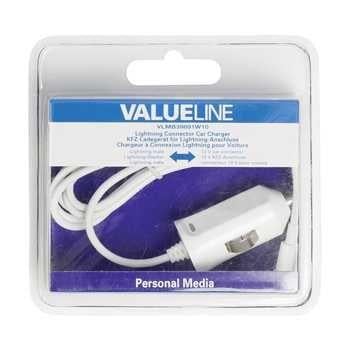 Incarcator de masina cu conector lightning tata - 12 V de 1.0 m, alb,nou.