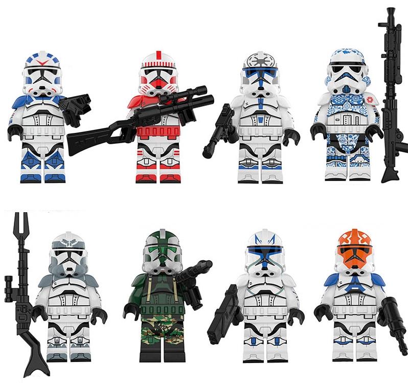 Set 8 Minifigurine tip Lego Star Wars cu Soldati Clone pack2 Set 8 Minifigurine tip Lego Star Wars cu Soldati Clone pack2