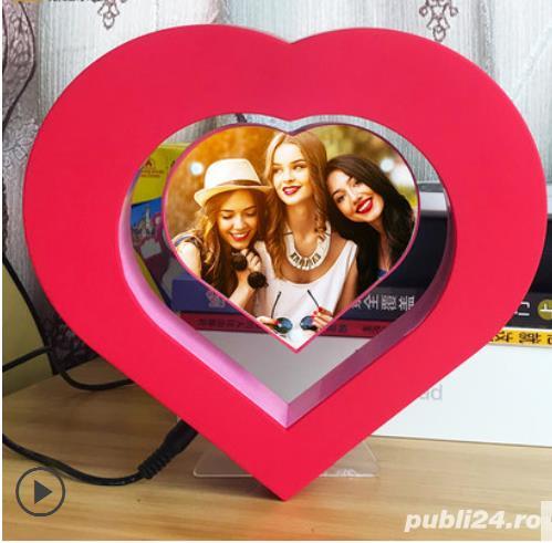  Rama foto veioza LED in inima plutitoare levitanta care leviteaza +CADOU! 