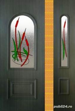 Marta 4 + 4L Față de Ușă Exterior casa vila PVC Termopan imitatie lemn de calitate