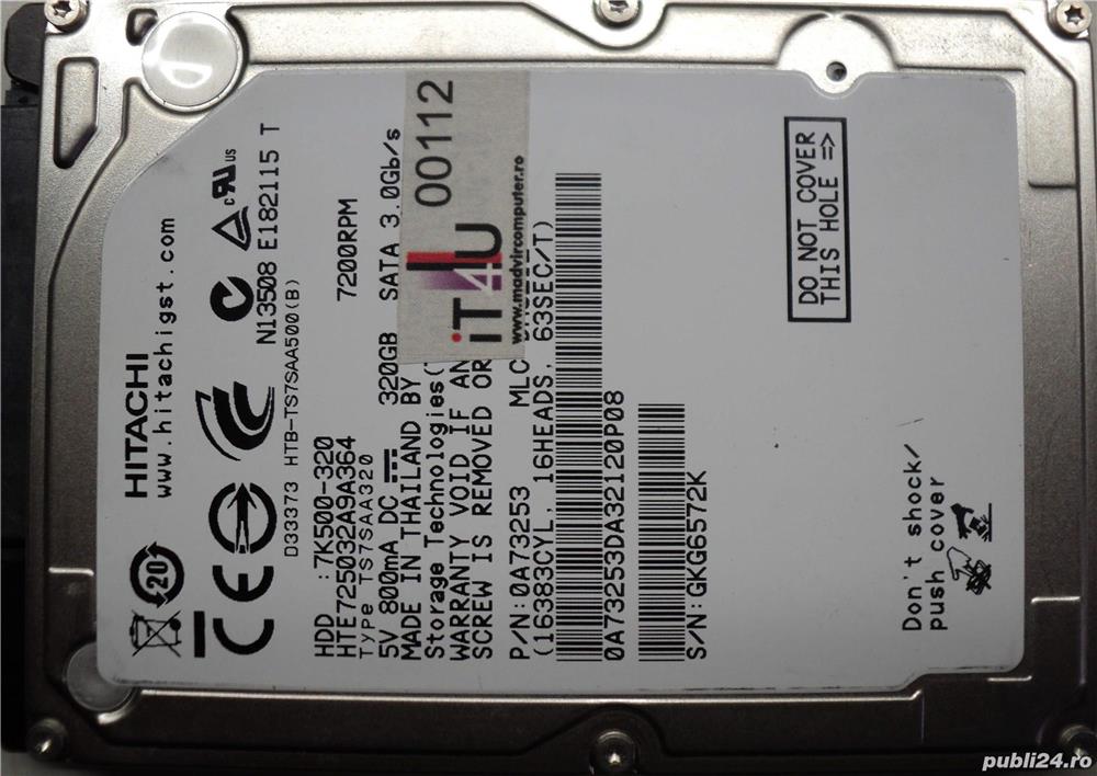Hard Disk Sata 2,5" HDD-320 Gb Hitachi HTE72503A9A364 Full testat (testat lent)