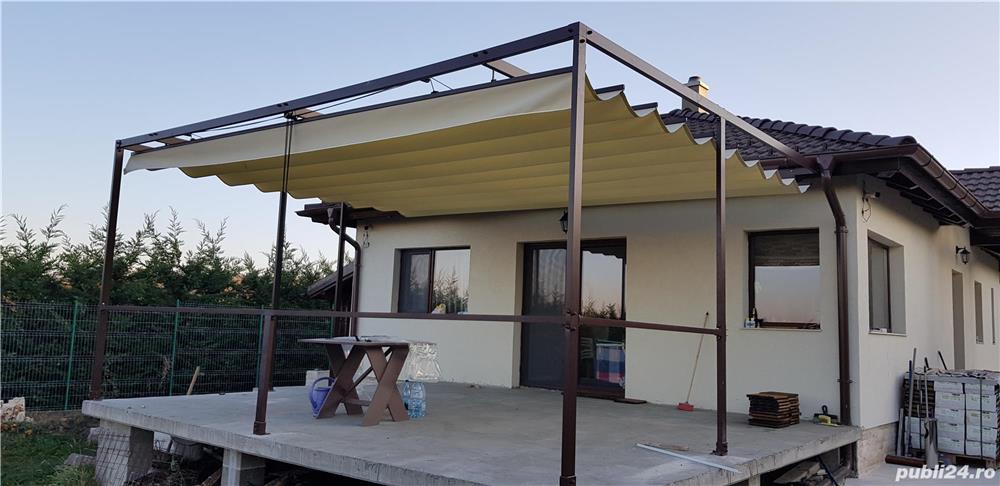 Pergolă textilă TIMIS acoperire terasa, umbrire gradina