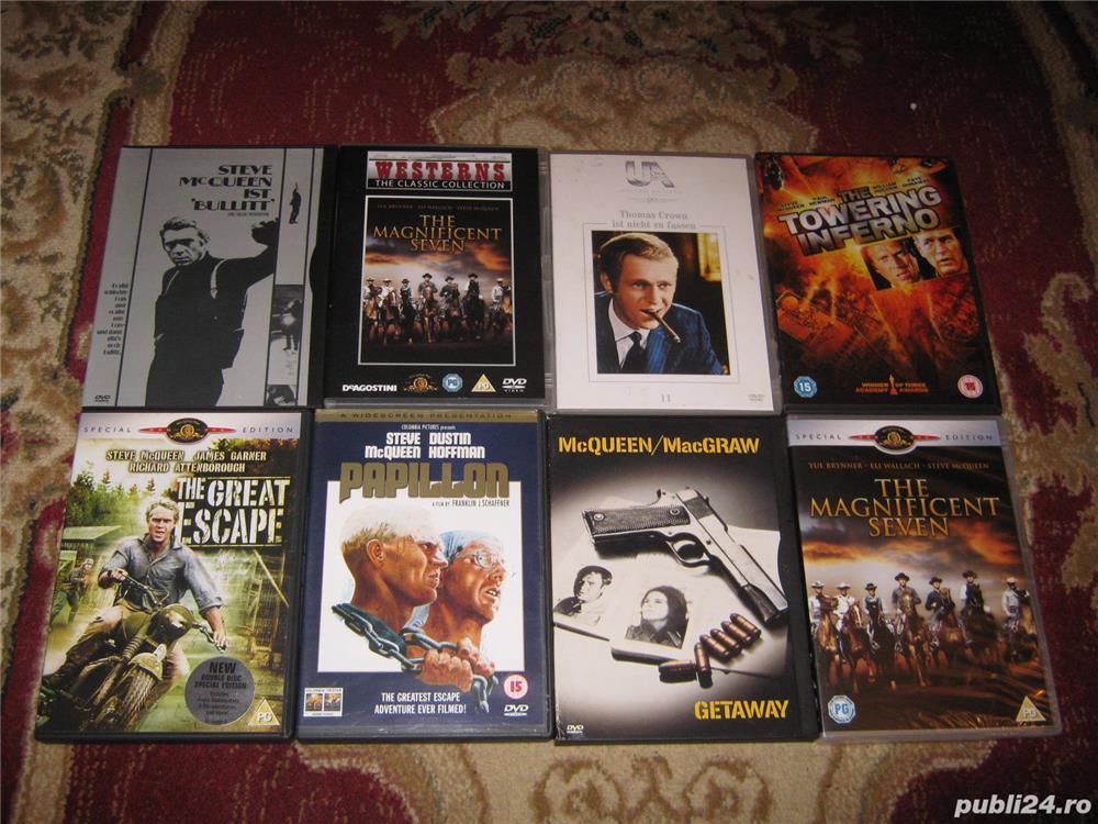 Steve mcqueen,7 filme rare,originale,dvd,cei 7 magnifici,afacerea thomas crown,papillon,getaway