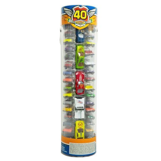 Vand Set 40 masinute in tub de plastic, 1:64, Multicolor, NOU Pret 99 Lei