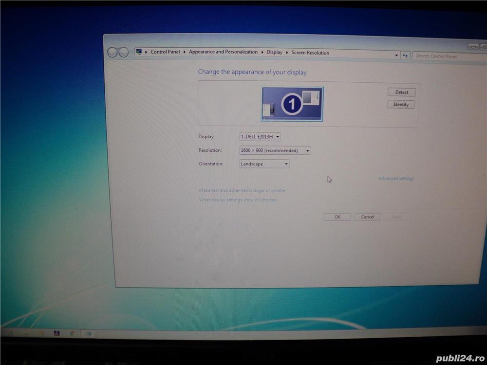 Monitor impecabil dell 20" led fullhd code: e2013h 20 inch full hd led, dvi, vga tip display led