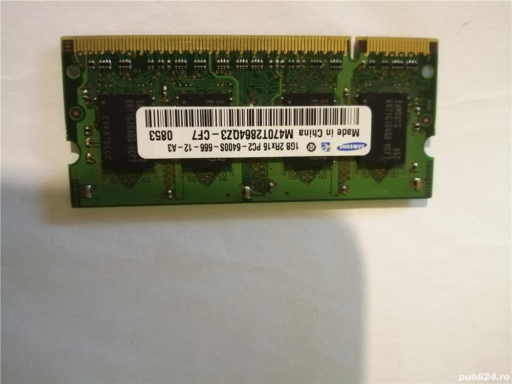 Vand Memorie Laptop Ram Samsung M470T2864QZ3-CF7, 1Gb DDR2 800Mhz Pret 10 Lei