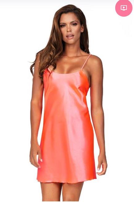 Neglijeu dama sexy roz corai satin lenjerie lux pijama femei camasa de noapte