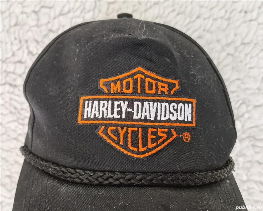 Sapca neagra barbati 100% bumbac logo brodat firma HARLEY-DAVIDSON masura universala 
