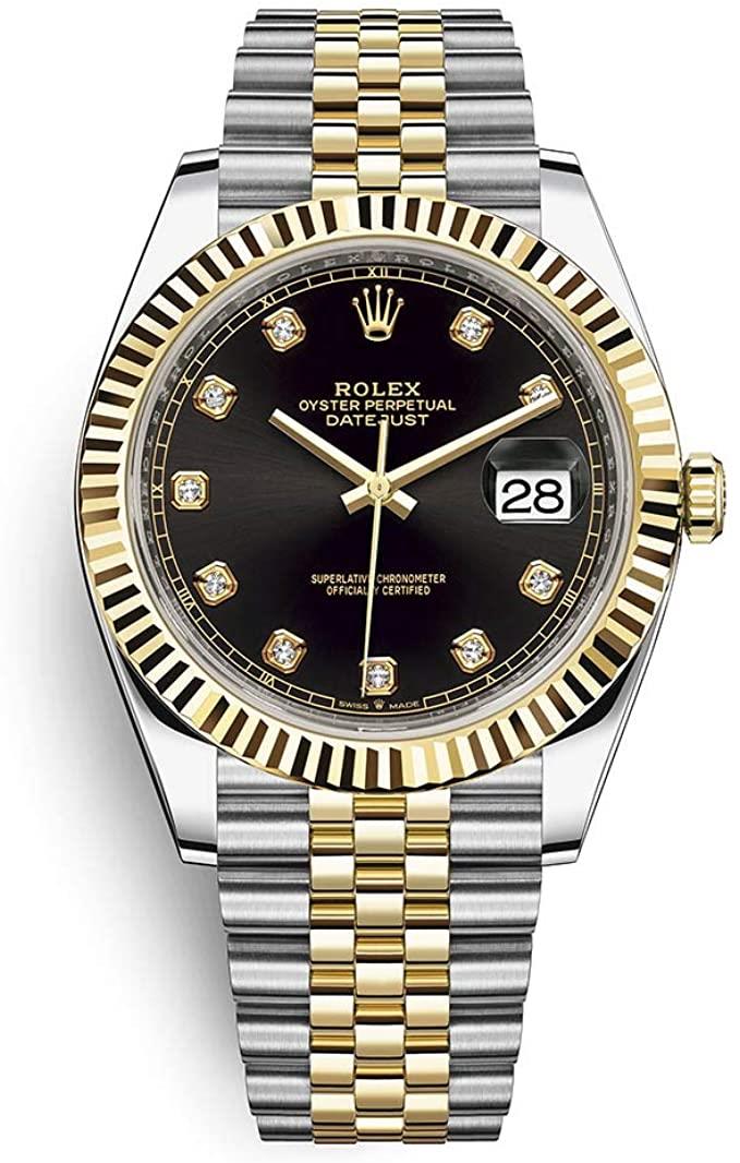 Rolex DateJust Bi-Metal Black Diamond Dial! Calitate Premium !