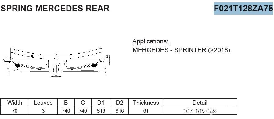 Arc cu 3 foi heavy duty Mercedes sprinter 2018 - prezent Arc cu 3 foi heavy duty Mercedes sprinter 2018 - prezent